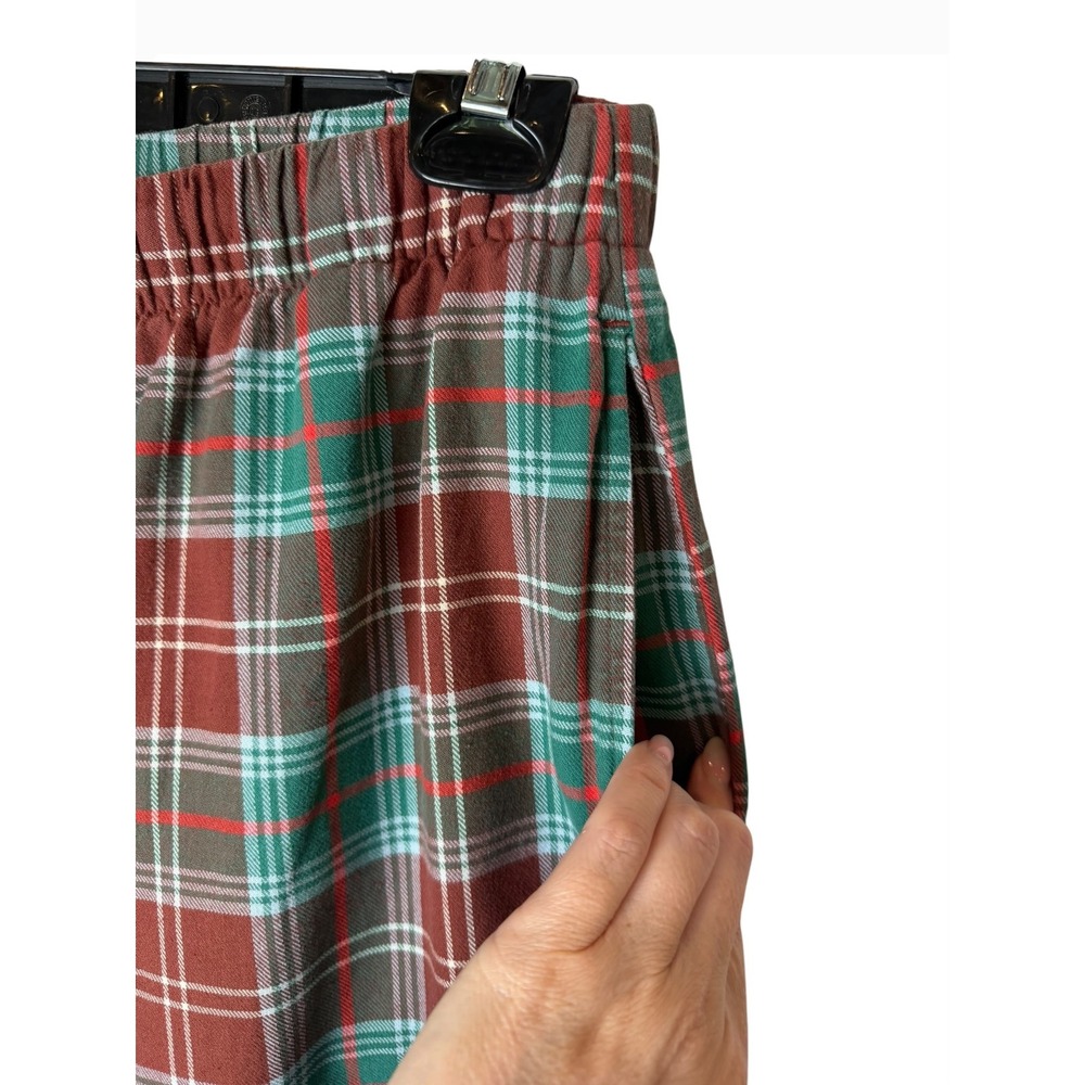 Hanna Andersson Pajama Pants Women Large Red Green Plaid Flannel Harvest Lounge - Picture 6 of 11